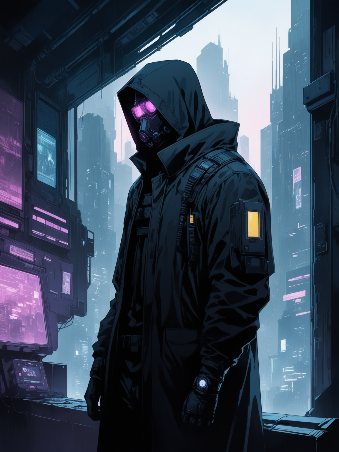 31073613-684726996372601-In the dystopian cityscape of cyberpunk, a mysterious figure shrouded in shadows stands, exuding an air of annoyance. The dusky.png